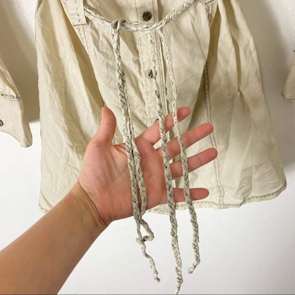 Khaki button down long sleeve dress - Picture 2 of 13